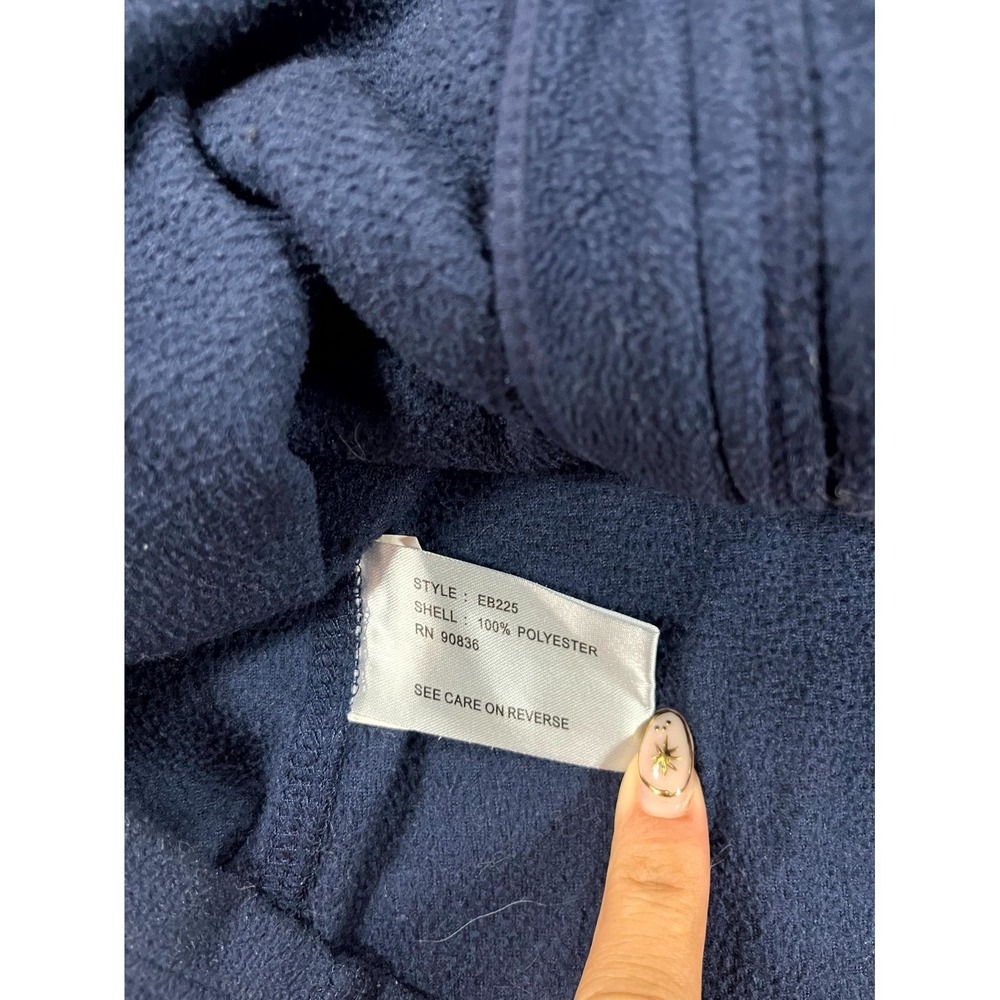 Eddie Bauer Jacket Mens Medium Navy Blue Fleece Full Zip Washington Trust Bank - Picture 6 of 10